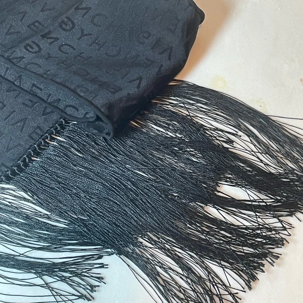 NEW Givenchy Silk Logo-Jacquard Fringe Scarf Made in Italy - Picture 8 of 9